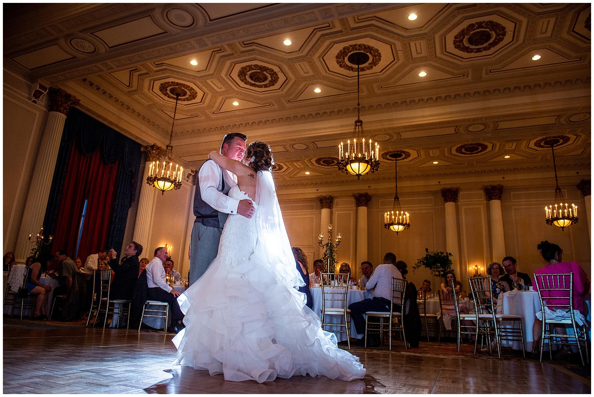 bride and groom first dance in the Laurier Room of Chateau Laurier Weddings venue