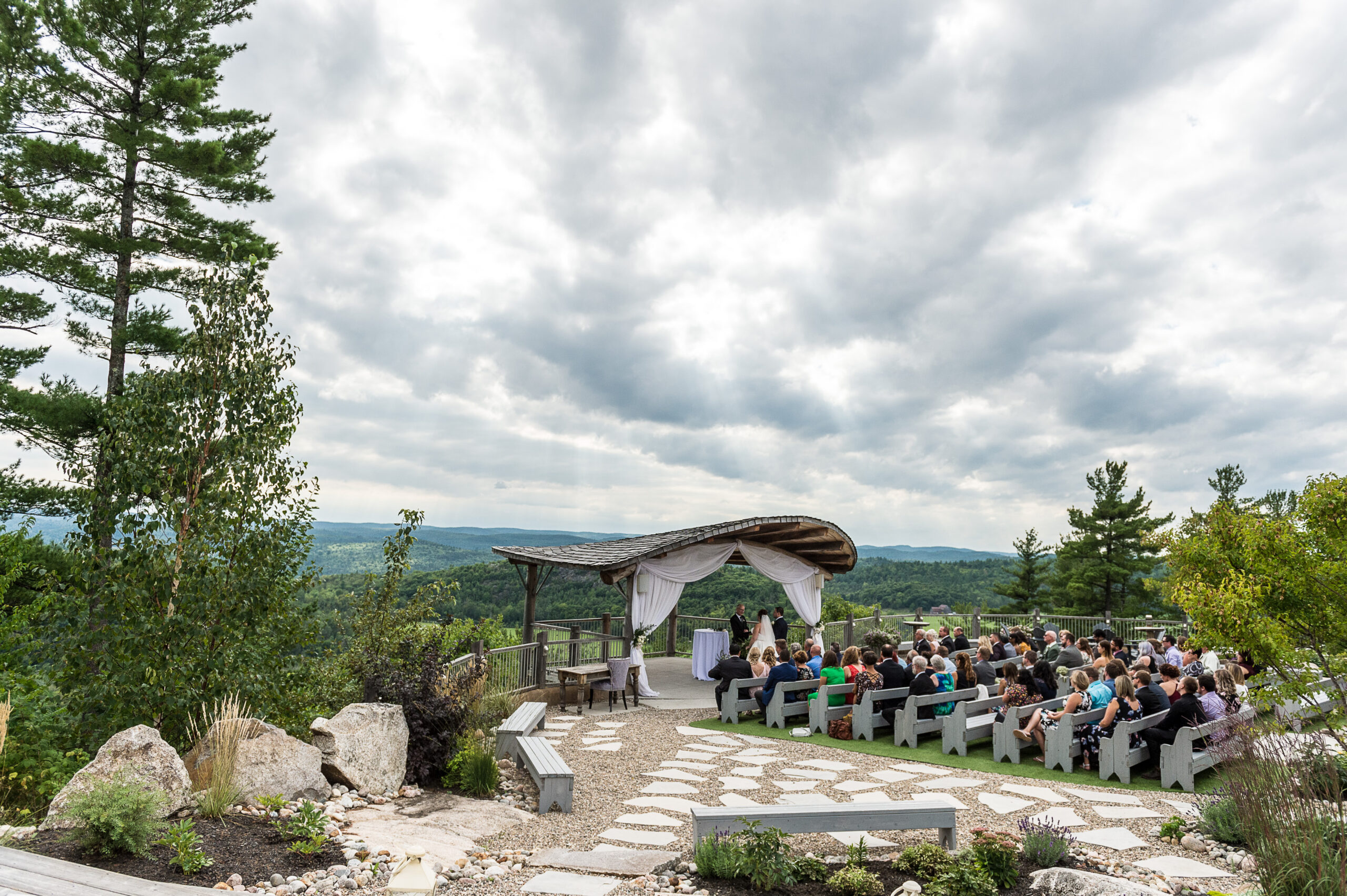 Ottawa wedding photography showing the Le Belvedere outdoor ceremony site on a stormy day. Captured by JEMMAN Photography