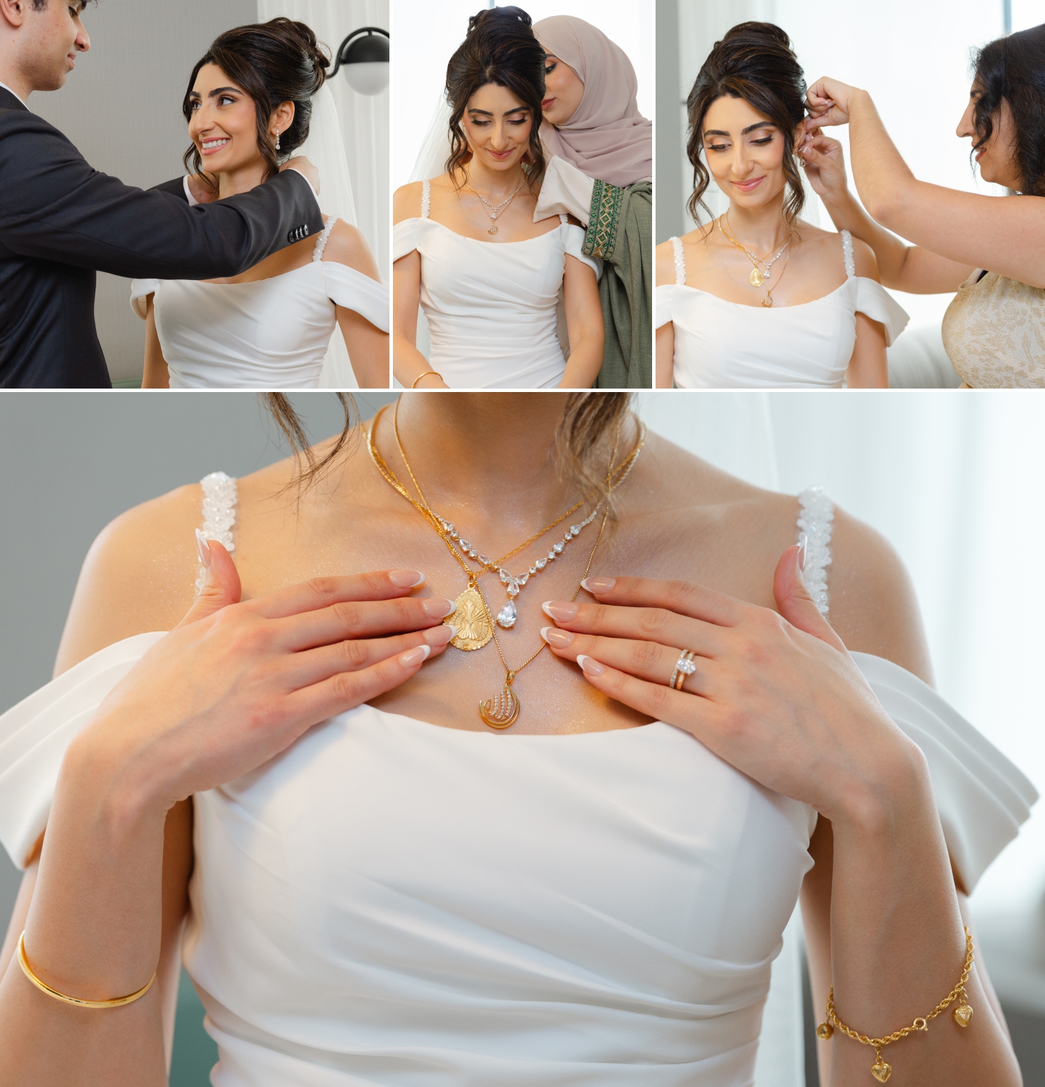 a bride is showered with gold by her family as she prepares for her Restaurant 18 Wedding